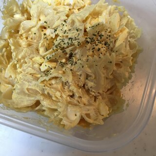 リボン型ショートパスタのゆで卵マヨサラダ☆